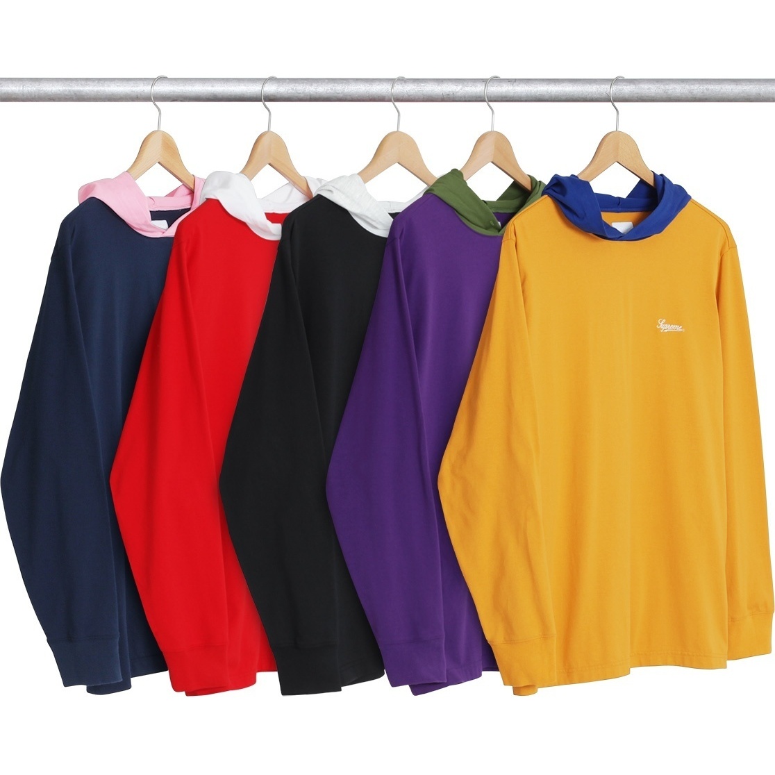 Supreme Contrast Hooded L/S Top (spring/summer 2017) - $110.00