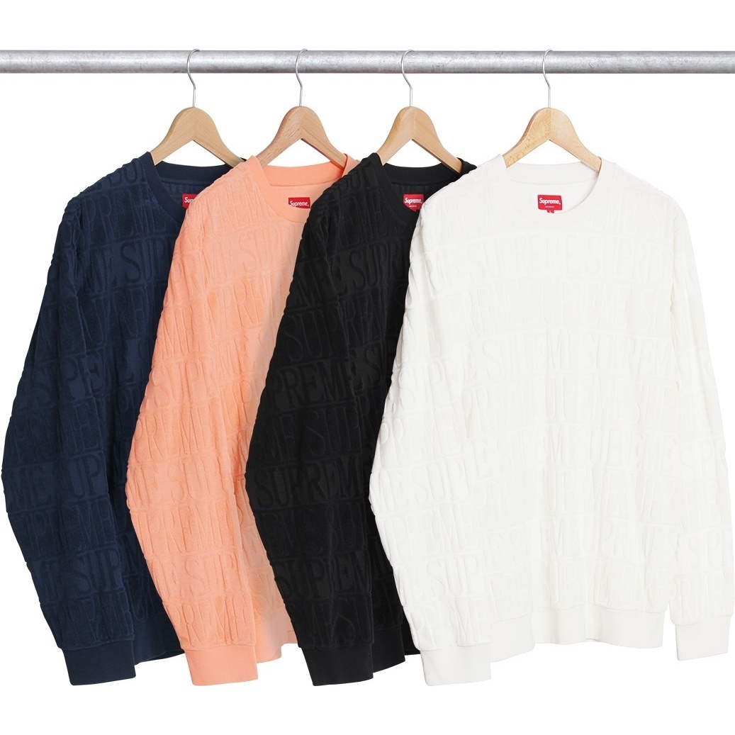 Supreme Logo Stripe Terry Crewneck (spring/summer 2017) - $110.00