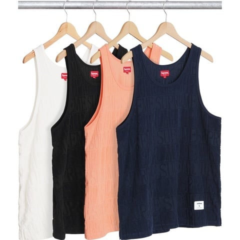 Supreme Logo Stripe Terry Tank Top - $78.00