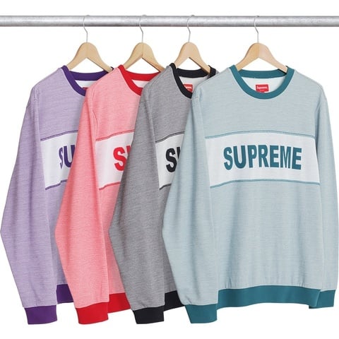 Supreme Tonal Stripe Logo Crewneck - $128.00
