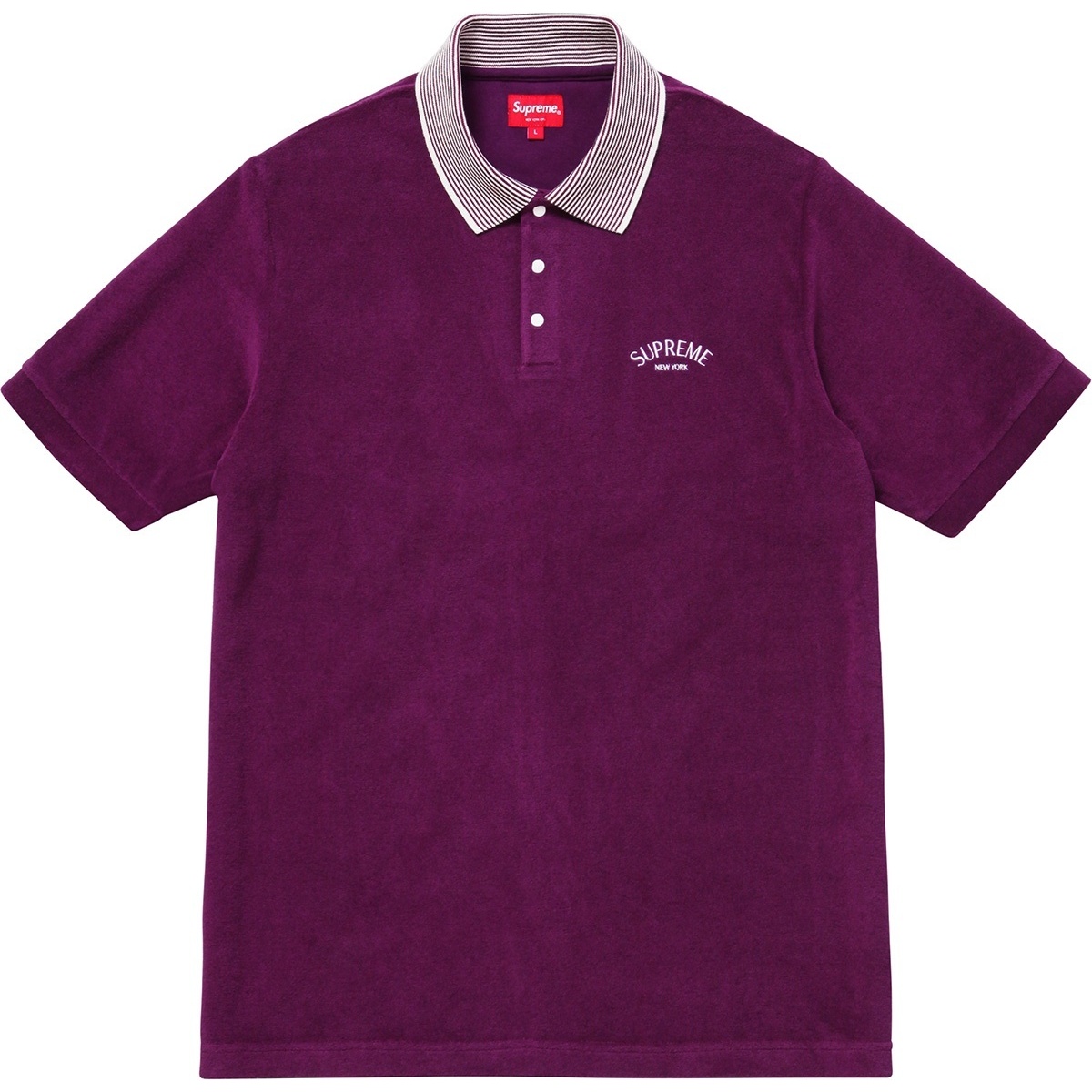 Supreme Striped Collar Terry Polo (SS17) - $98