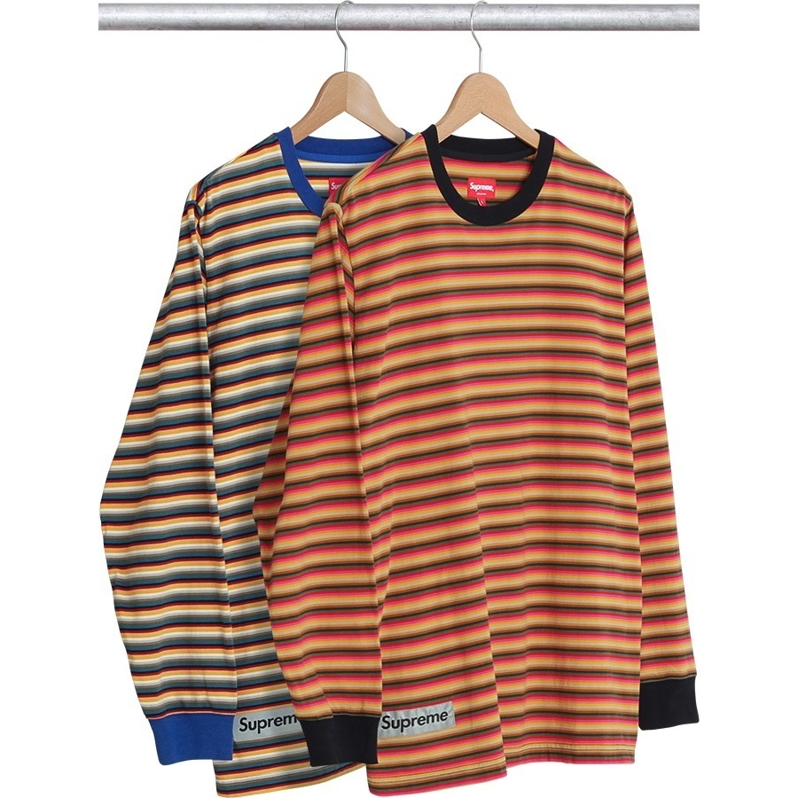 Supreme Multi Stripe Reflective Patch L/S Top (spring/summer 2017) - $88.00