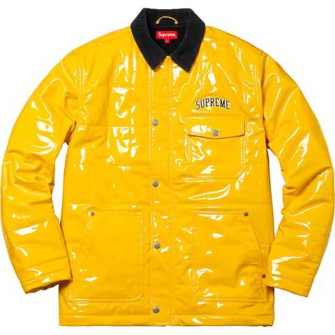 Quilted Patent Vinyl Work Jacket - Supreme