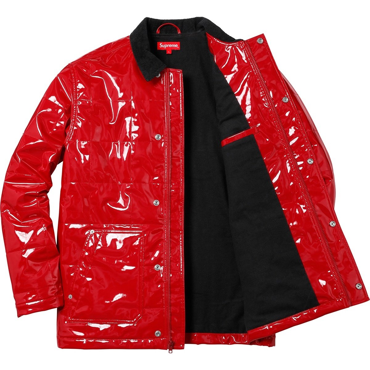 Supreme Quilted Patent Vinyl Work Jacket (SS18) - $198