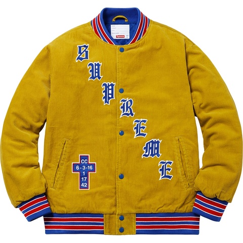 Old English Corduroy Varsity Jacket - Supreme