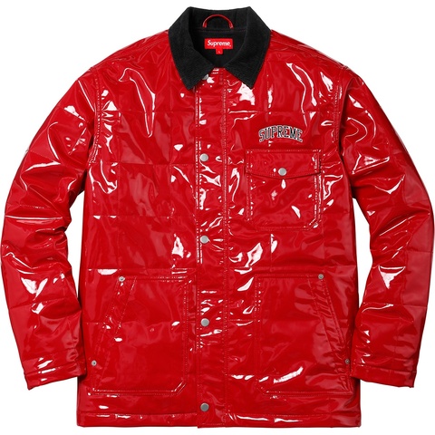 ★他サイトで売れました★ Supreme 正規品Quilted Patent Vinyl Work Jacket Quilted Patent Vinyl Work Jacket - Supreme