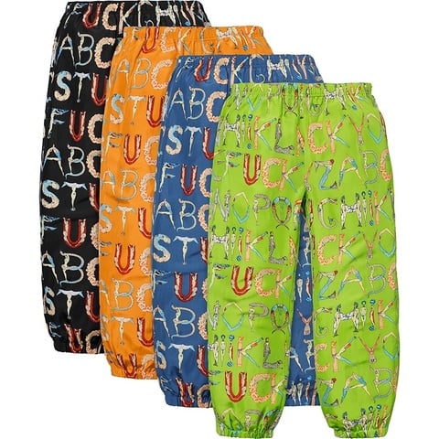 Supreme Alphabet Silk Pant - $158.00