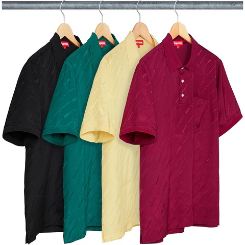 Supreme Jacquard Logo Silk Polo - $148.00