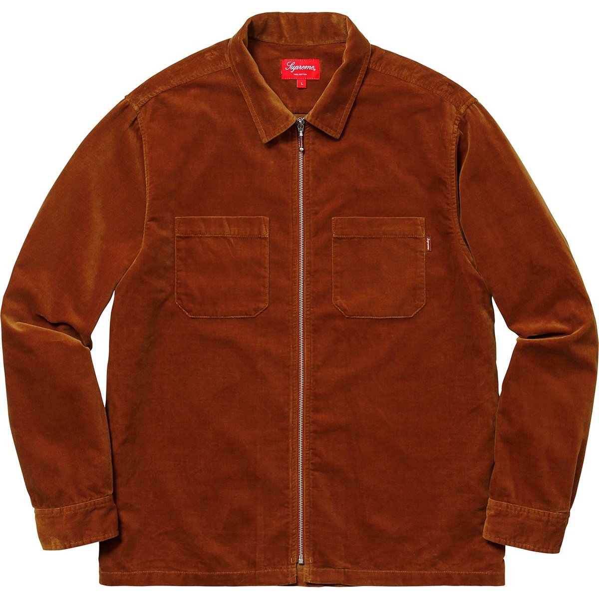 Supreme Velvet Zip Up Shirt (SS18) - $138