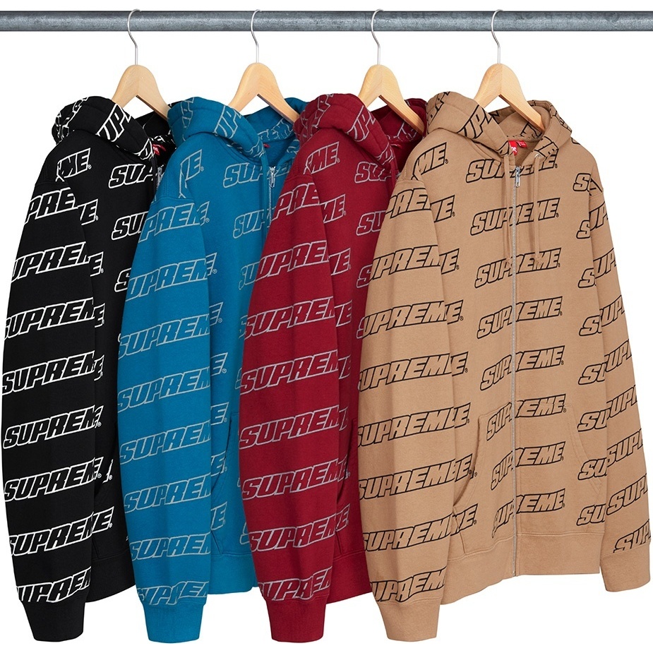 Repeat Zip Up Hooded Sweatshirt - Supreme
