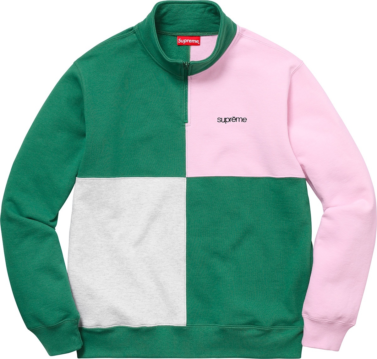 Supreme Color Blocked Half Zip Sweatshirt (SS18) - $148