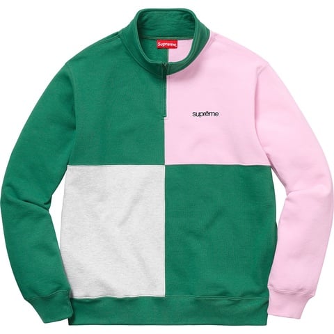 Color Blocked Half Zip Sweatshirt - Supreme
