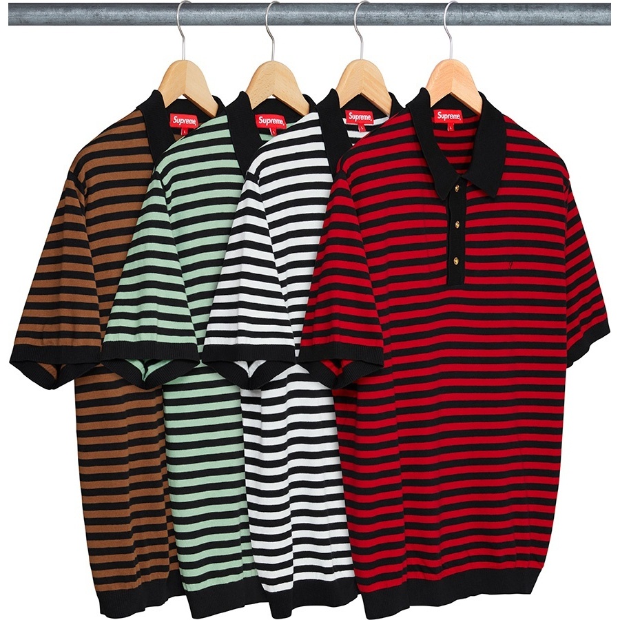 国内正規 Supreme 16AW Cable Stripe Knit Polo シュプリーム Supreme 16AW Cable Stripe Knit L/S Polo メンズ M