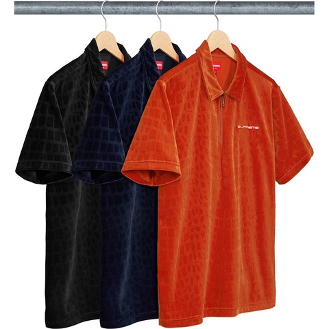 Supreme Croc Velour Zip Polo ポロシャツ Croc Velour Zip Polo - spring/summer 2018 - Supreme