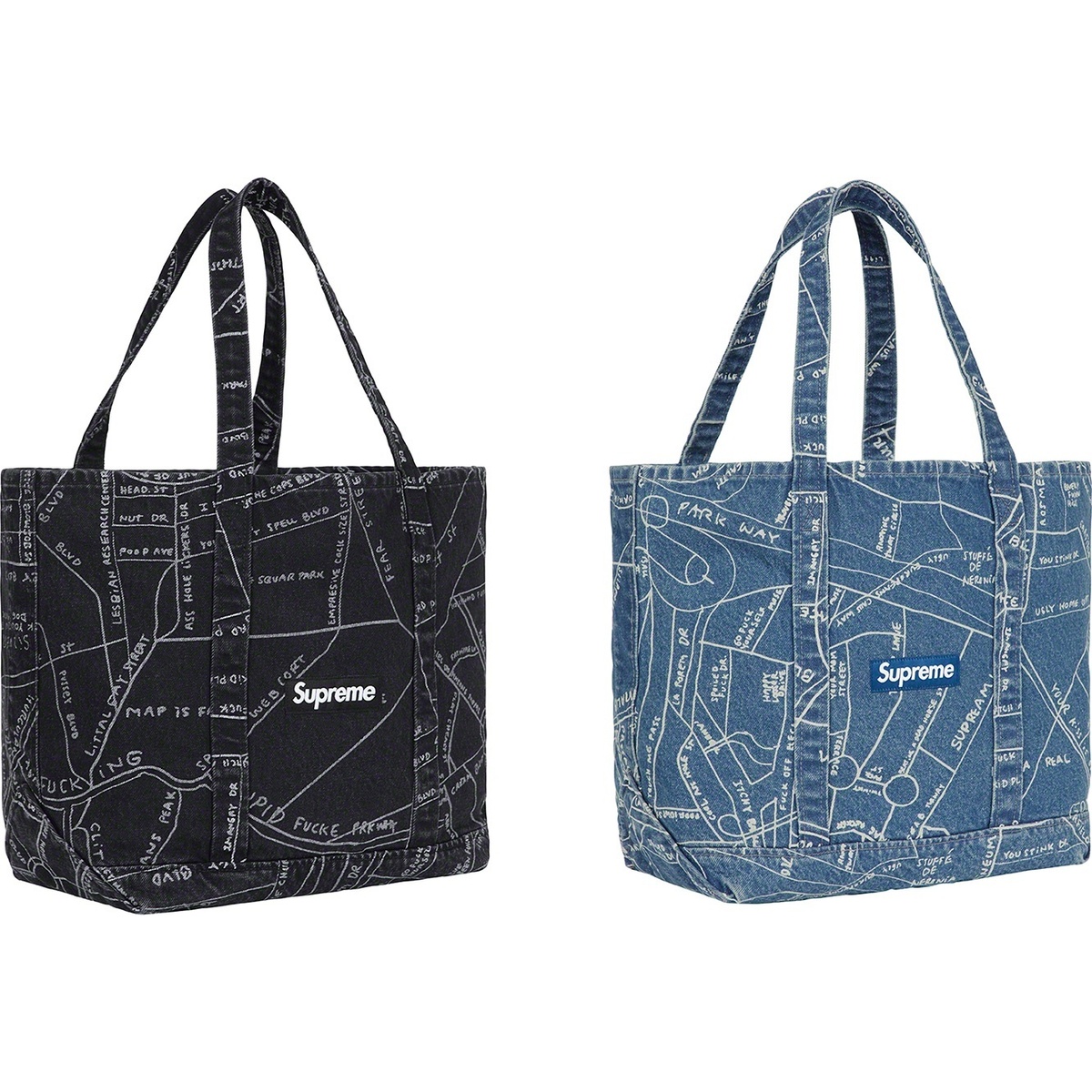 Gonz Map Denim Tote - spring/summer 2019 - Supreme Gonz Map Denim Tote - spring/summer 2019 - Supreme