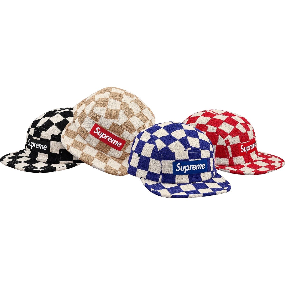 Checkerboard Bouclé Camp Cap - SupremeCommunity