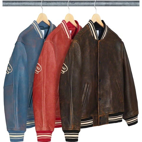 Supreme Leather Varsity Jacket - $698.00