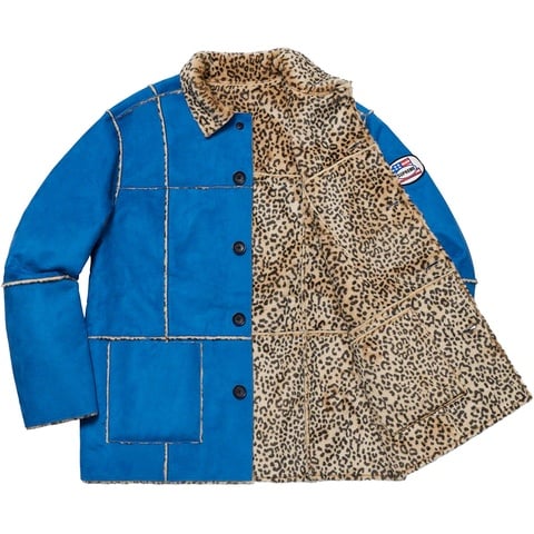 Reversible Faux Suede Leopard Coat - Supreme