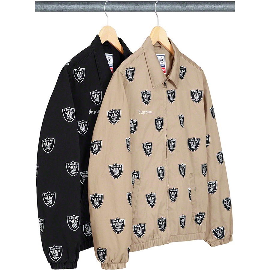 未使用 Supreme NFL Raiders ハリントンジャケット レイダース Supreme×NFL×Raiders×'47 'Harrington Jacket'ハリントンジャケット