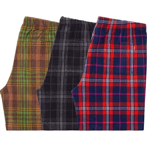 Supreme Plaid Velour Short - $118.00