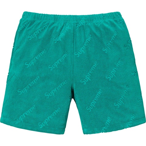 パンツ Supreme Terry Jacquard Logo Short Teal Terry Jacquard Logo Short - spring/summer 2019 - Supreme