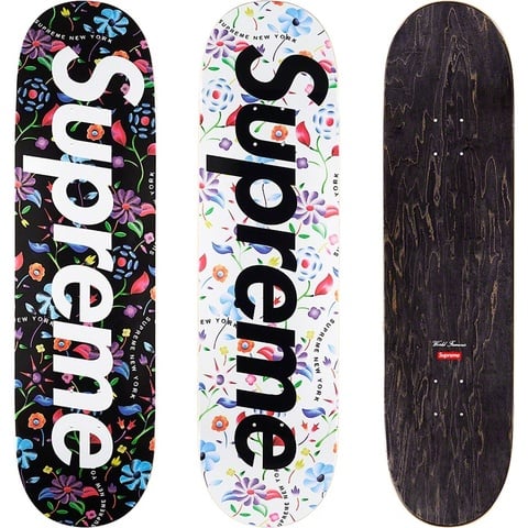 supreme floral デッキ Supreme Flowers Skateboard Deck Black - SS17 - US