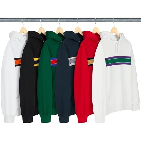 Supreme Chest Stripe Logo Hooded Sweatshirt - $158.00