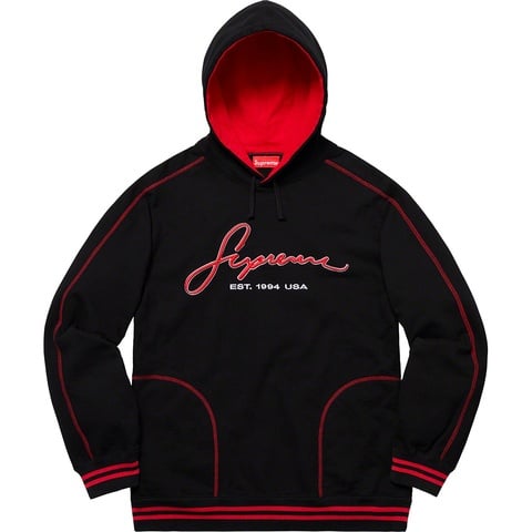 Supreme Contrast Embroidered Hooded Sweatshirt - Colorway