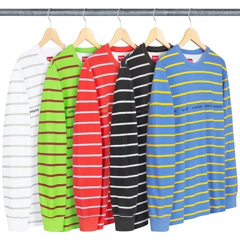 Printed Stripe Pique L/S Top - spring/summer 2019 - Supreme