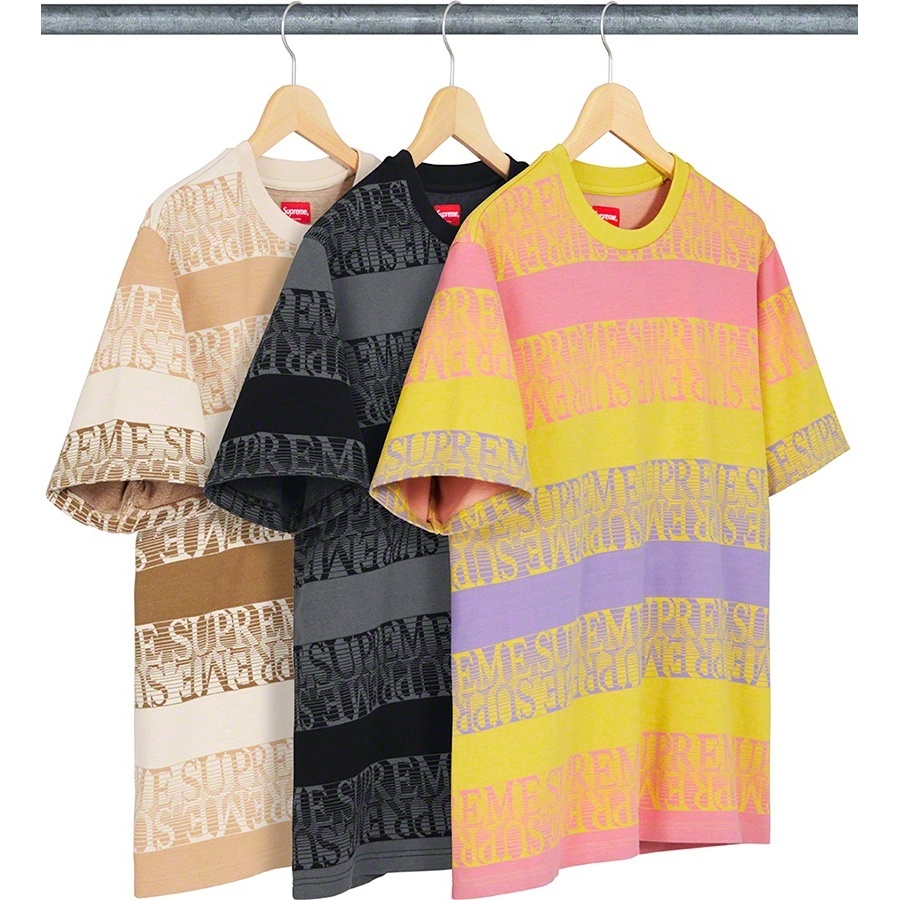 Supreme Text Stripe Jacquard S/S Top (spring/summer 2019) - $98.00