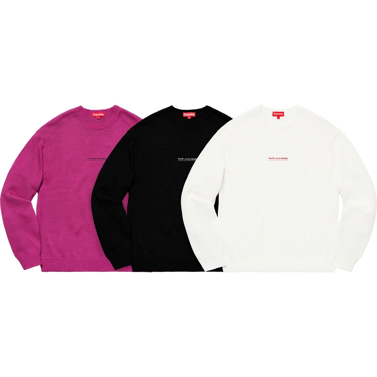 Fuck Everybody Sweater - spring/summer 2019 - Supreme