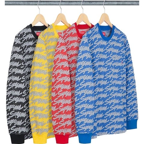 Supreme Signature Script Logo L/S Pocket Tee - $110.00
