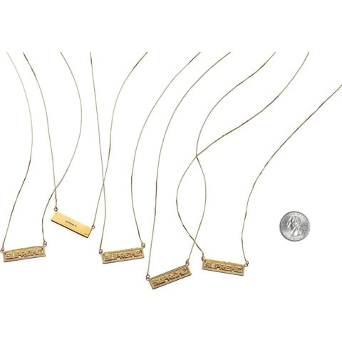 Supreme Name Plate 14K Gold Pendant - $498.00