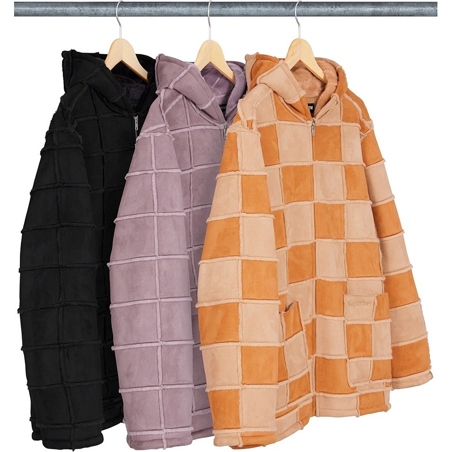 Supreme Faux Suede Patchwork Hooded Jacket (spring/summer 2020) - $288.00