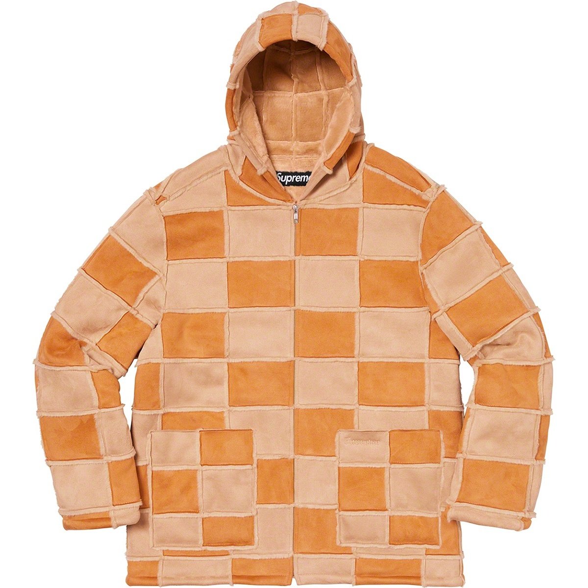 Supreme Faux Suede Patchwork Hooded Jacket (SS20) - $288