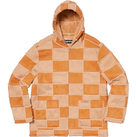 Supreme Faux Suede Patchwork Hooded Jacket - Colorway
