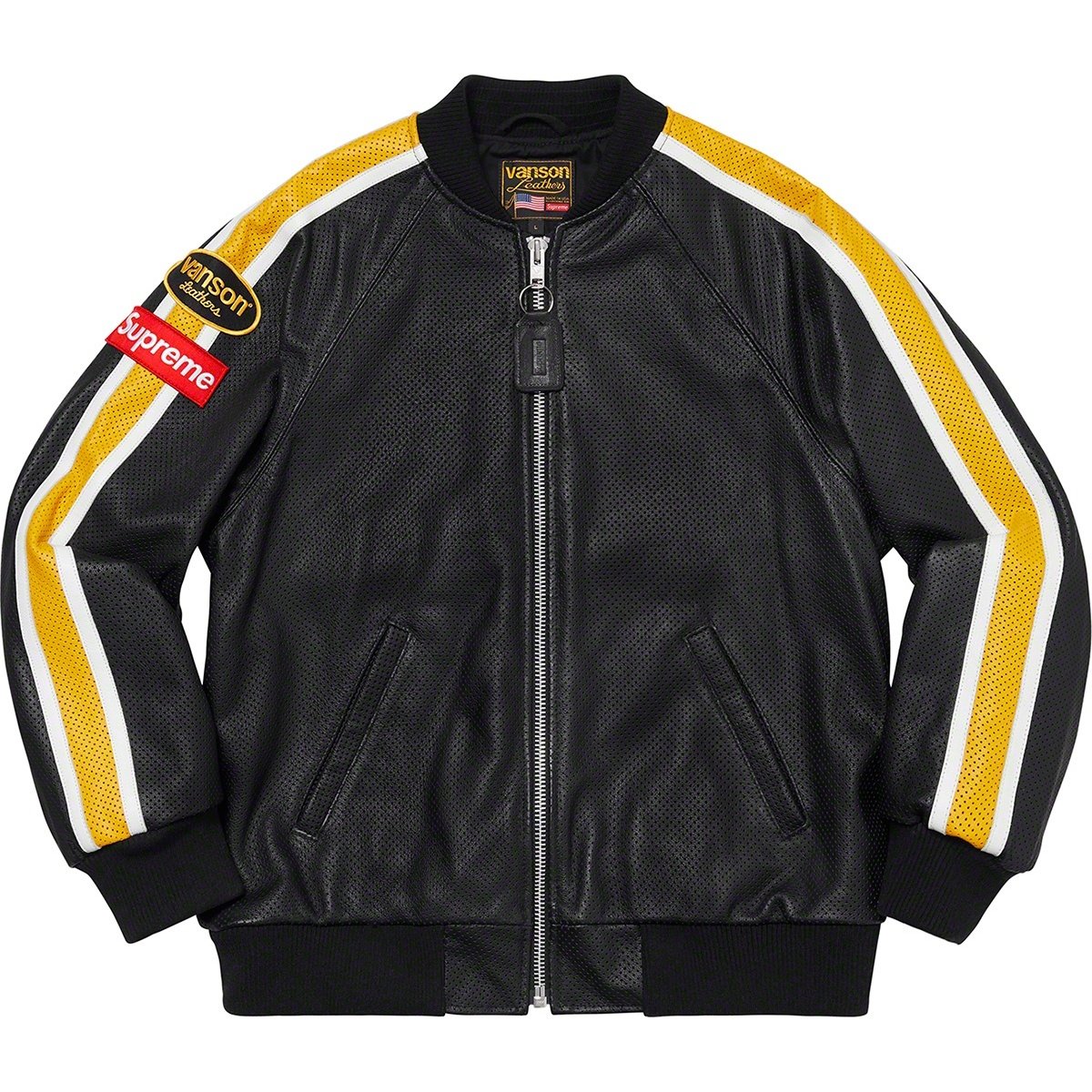 Supreme Vanson Leathers Perforated Bomber Jacket (SS20) - $788