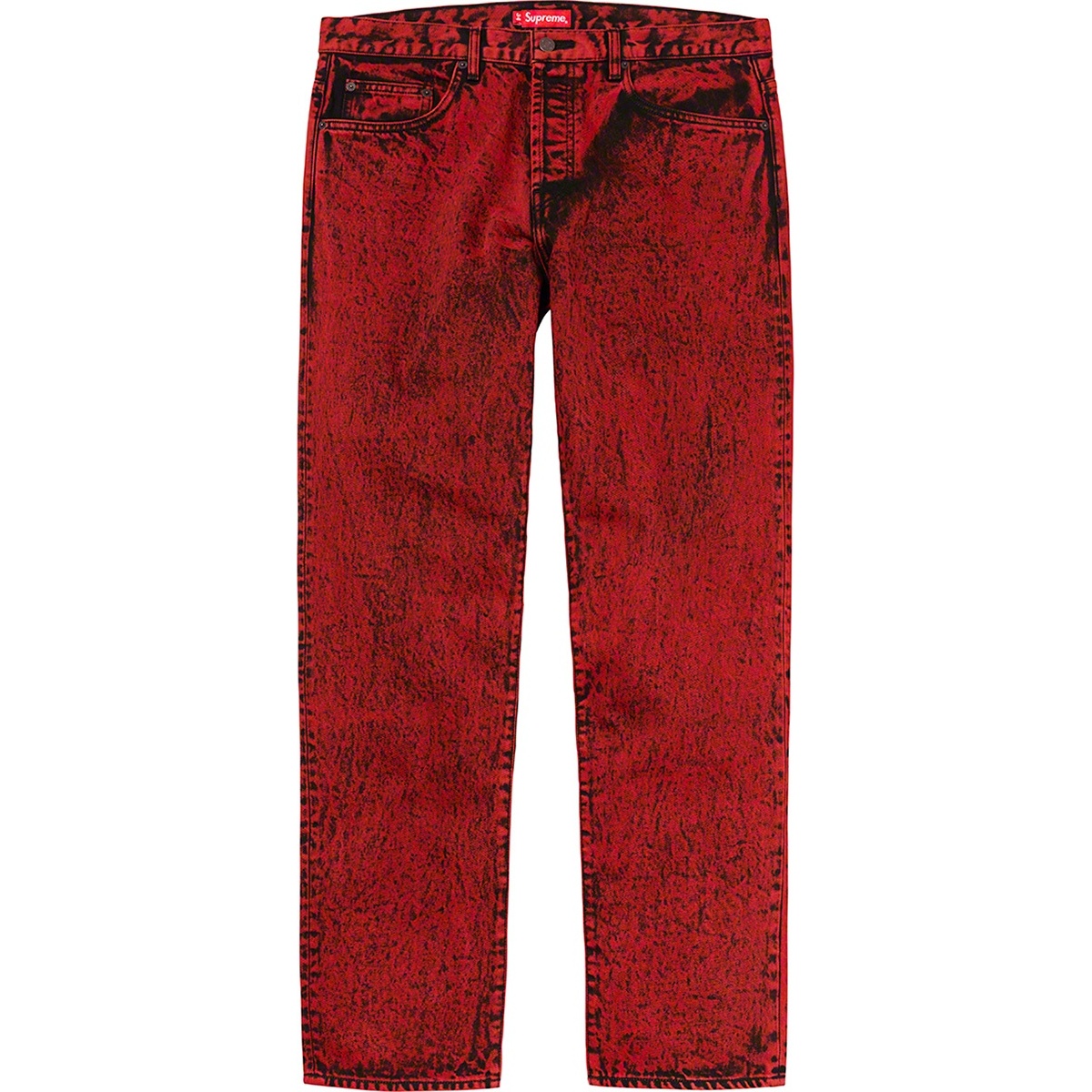 パンツ supreme Regular Jean RED 24FW Supreme Flocked Regular Jean (SS23) - $178