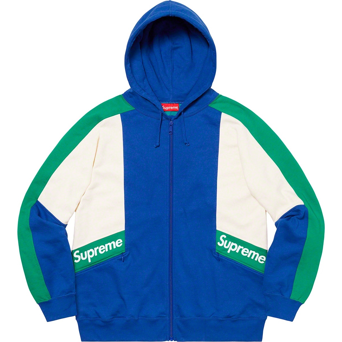 Supreme Color Blocked Zip Up Hooded Sweatshirt (SS20) - $158