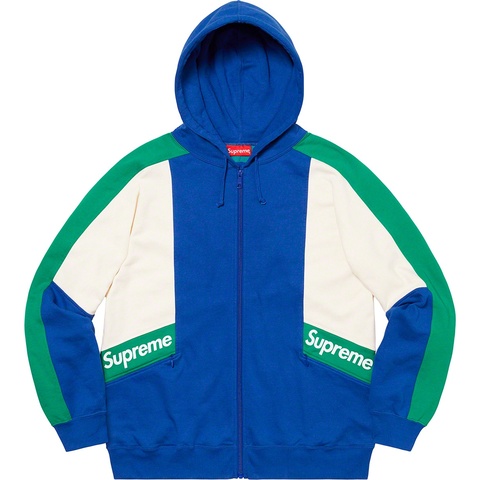 Color Blocked Zip Up Hooded Sweatshirt - Supreme