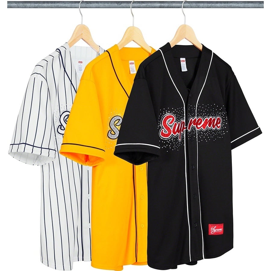 トップス Supreme Rhinestone Baseball Jersey XL Rhinestone Baseball Jersey - spring/summer 2020 - Supreme