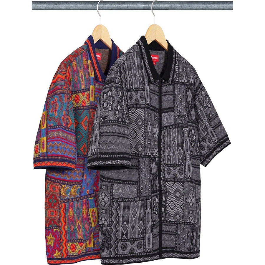 Patchwork Knit Zip Up Polo - SupremeCommunity