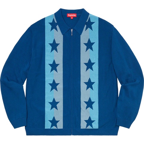Supreme Stars Zip Up Sweater Polo M 新品 Stars Zip Up Sweater Polo - spring/summer 2020 - Supreme