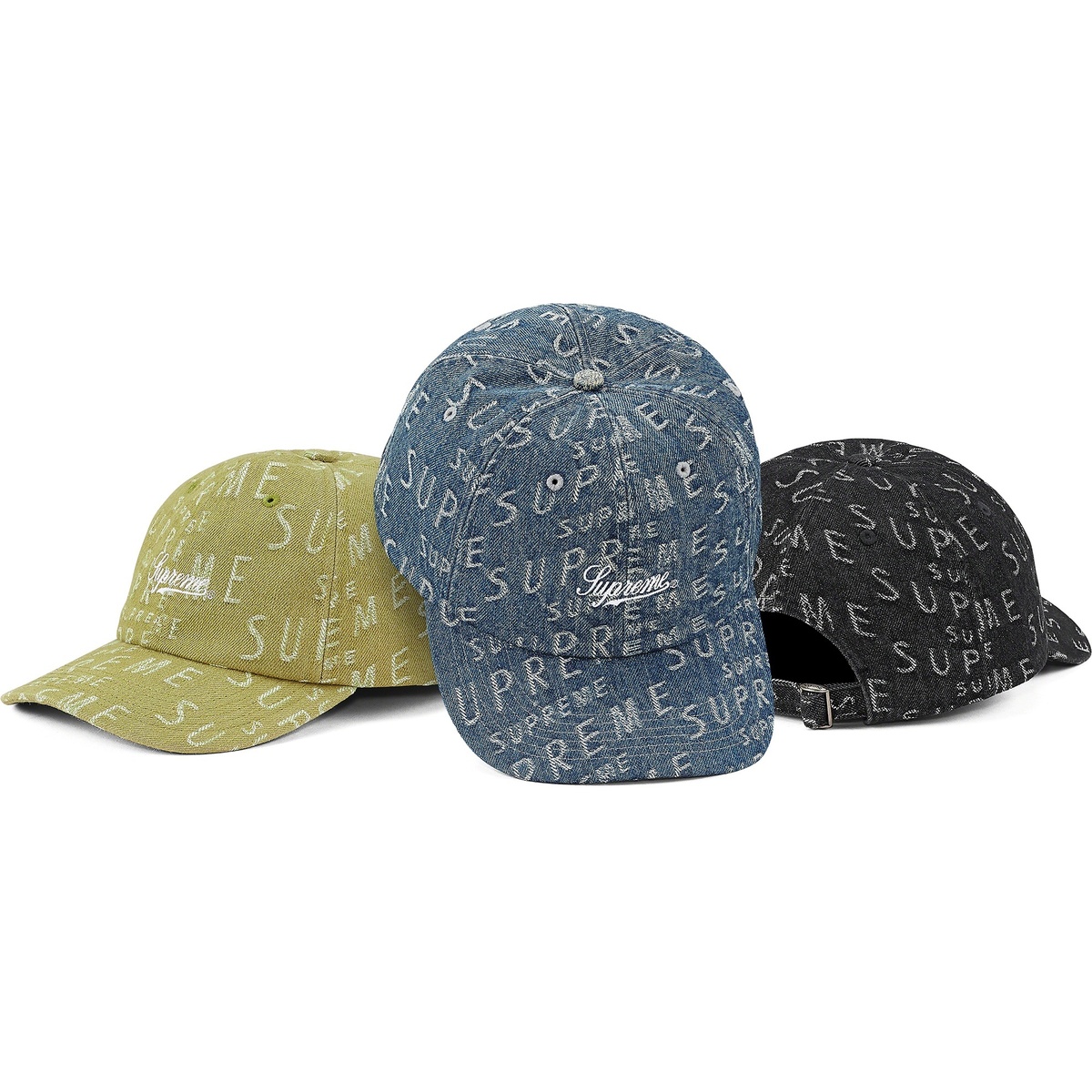 Supreme Warp Jacquard Logos Denim 6-Panel (spring/summer 2021) - $48.00