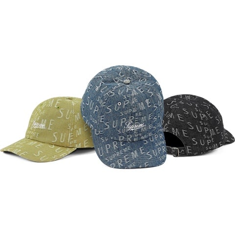 Supreme Warp Jacquard Logos Denim 6-Panel - $48.00