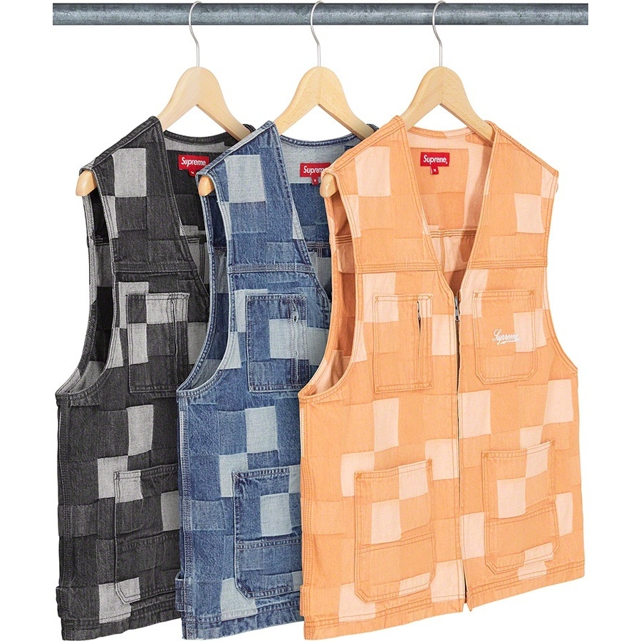 supreme denim patchwork vest シュプリーム デニム Patched Denim Vest - spring/summer 2021 - Supreme