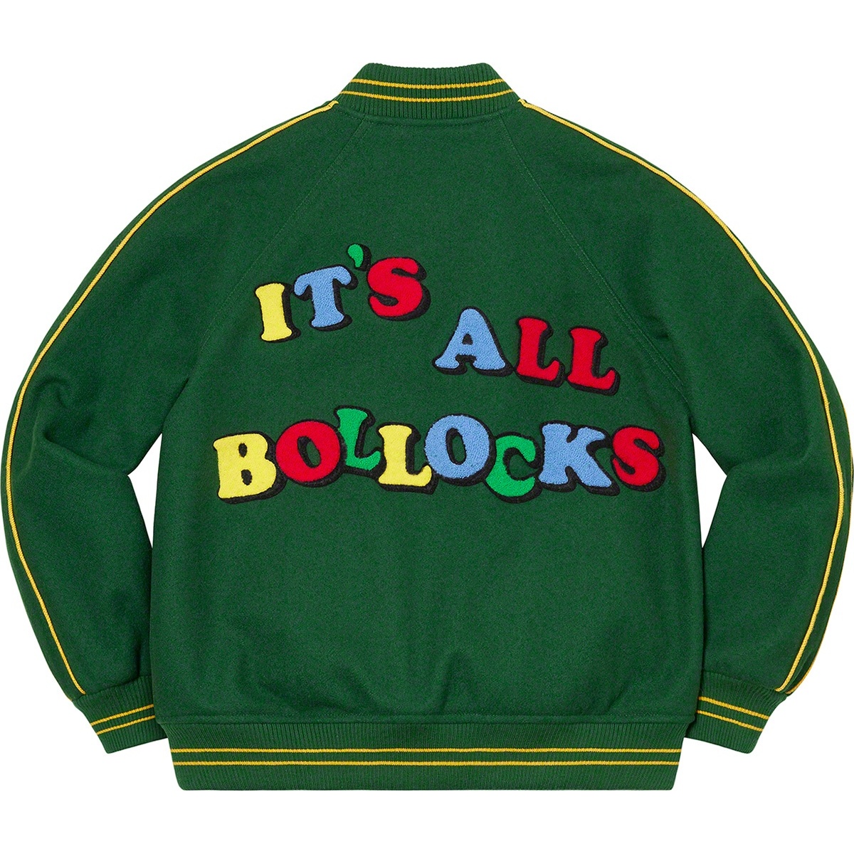 Supreme Jamie Reid Supreme It's All Bollocks Varsity Jacket (SS21) - $368