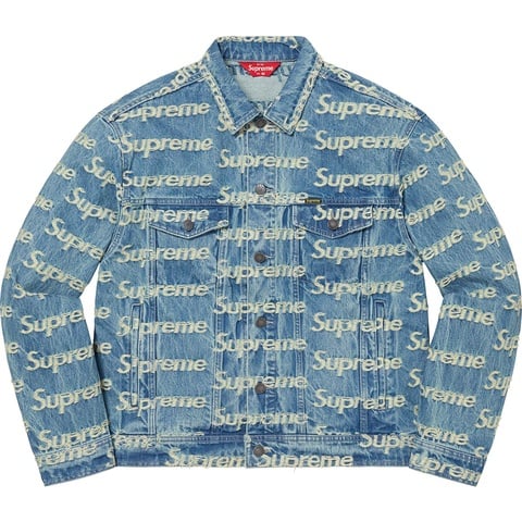ジャケット・アウター Frayed Logos Denim Trucker Jacket blue Frayed Logos Denim Trucker Jacket - Supreme