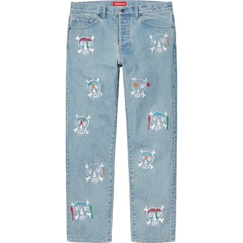 Supreme Clayton Patterson/Supreme Skulls Embroidered Regular Jean - Colorway