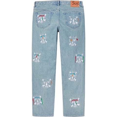 Supreme Clayton Patterson/Supreme Skulls Embroidered Regular Jean - Colorway